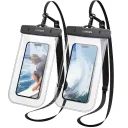 UGREEN Waterproof Phone Case, IPX8 Certified 30M Waterproof Phone Pouch Cellphone Dry Bag Case Fit for up to 7.2'' Compatible with iPhone 16/15/14/13 Series, S24 S25 Ultra 2 Pack
