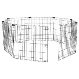 Amazon Basics Foldable Metal Pet Dog Exercise Fence Pen - 60 x 60 x 24 Inches, Black