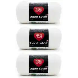 Red Heart Super Saver Yarn, White 3 Count