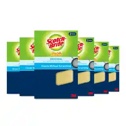 Scotch-Brite Dobie Pads, Dobie Sponge for All Purpose Cleaning of Kitchen, Bathroom, and Household, Non Scratch Dobie Cleaning Pads Safe for Non-Stick Cookware, 12 Dobie Pads