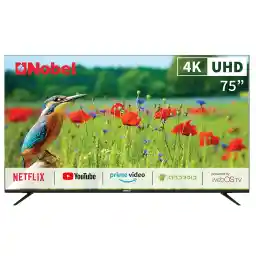Nobel Led - Flat Frame Less Black 75 Inch Uhd 4K Smart Lg Webos Tv Dvbt2 Nob75Uau1Htn