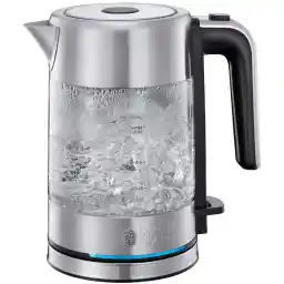 Russell Hobbs Illuminating Glass Electric Kettle, (24191) 2200W with Auto Shut Off & Removable Mesh Filter, Compact & Powerful Stainless Steel Kettle for Home and Office Use - 1-Year Warranty