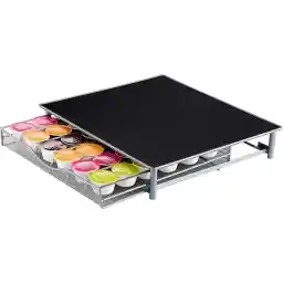 SKY-TOUCH Coffee Capsule Drawers, Anti Vibration Non Slip Surface Mesh Drawer Rack For 36Pcs Dolce Gusto, Coffee Pod Holder