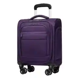 COOLIFE Underseat Carry On Luggage Suitcase Softside Lightweight Rolling Travel Bag Spinner Suitcase Compact Upright 4 Dual Wheel Bag (Purple, 14-Inch)