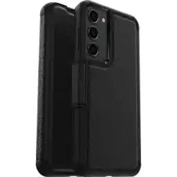 OtterBox Strada-hoesje voor Galaxy S23+, schokbestendig, valbestendig, lederen folio met kaarthouder, 3x getest volgens militaire standaard, Zwart
