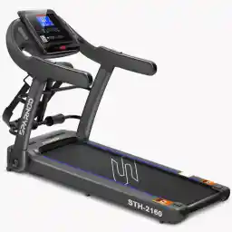 SPARNOD FITNESS STH-2150 Treadmill Machine for Home Use, Compact Flat Foldable Design, 4-HP Peak Motor, 100-kg Max User Weight, 14 km/hr Max Speed جهاز مشي قابل للطي
