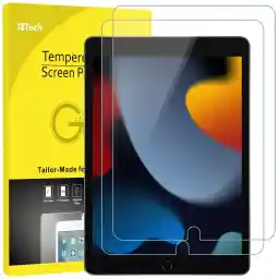 محافظ صفحه نمایش Getek برای iPad 10.2 اینچی (مدل 2021/2020/2019، نسل 9/8/7)، لایه شیشه ای، بسته 2 عددی