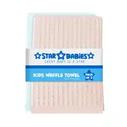 Star Babies Waffle Towel Size 70 x 140cm - Light Blue & Pink-Pack of 2
