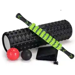 SKY-TOUCH 5 In 1 Fitness Foam Roller Set With Muscle Roller Stick And Massage Balls For Physical Therapy Pain Relief Myofascial Release Balance Exercise, Multicolour