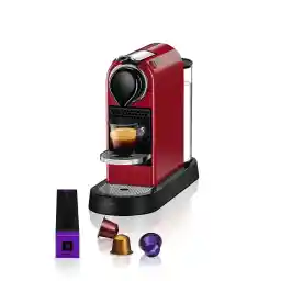 دستگاه کپسول قهوه Nespresso CitiZ XN7415 کروپس، طراحی فشرده، 2 حجم قهوه، 19 بار، گرمایش سریع، قرمز گیلاسی