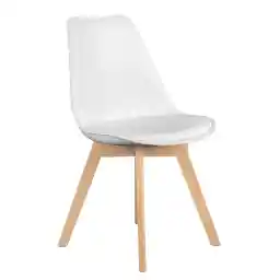 Mahmayi Dining Chairs Set of 1, Modern Mid Century Classic Style Molded Plastic Side Dining Chair with Natural Wood Leg, Heavy Duty for Dining Room (Set of 1)