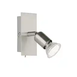 Reality Leuchten LED spotlight 1 لامپ با کلید روشن/خاموش شامل 1 x GU10 3.0 W، 230 lm، 3000 K، 12 سانتی متر، نیکل مات، R82941107