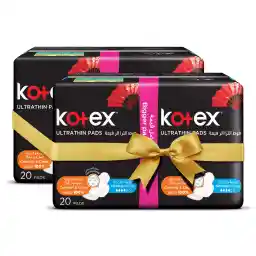Kotex Ultra Thin Pads, Normal Size Sanitary Pads with Wings, 40 Sanitary Pads