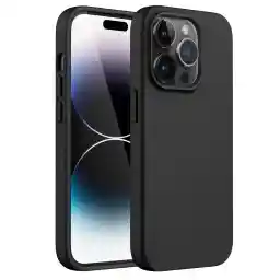JETech Silicone Case for iPhone 14 Pro 6.1-Inch, Silky-Soft Touch Full-Body Protective Phone Case, Shockproof Cover with Microfiber Lining (Black)