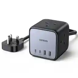 UGREEN Multiple Power Strip,Nexode 65W GaN USB C Charger, 7-in-1 Charger Station 4-Port USB Fast Charging Extension Cord with 3 AC Outlets for Desktop, iPhone 16/15,Macbook,Huawei,Xiaomi