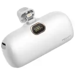 PEGANT 5000mAh Mini Power Bank with 18W PD3.0 Fast Charging, Compact and Portable Charger Small External Powerbank Battery, Compatible with iPhone, iPad, AirPods, MacBook (White)