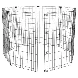 Amazon Basics Foldable Metal Pet Dog Exercise Fence Pen - 60 x 60 x 42 Inches, Black