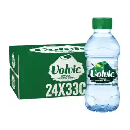 Volvic Natural Water, Mineral Drinking Water, Sustainably Sourced & Volvican Spirited Water Bottle, Case of 24 x 330ml Volvic Bottles