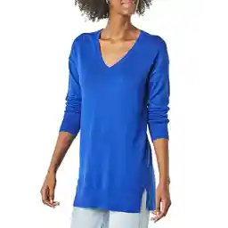 Amazon Essentials Women's Lightweight Long-Sleeve V-Neck Tunic Sweater (Available in Plus Size)