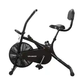 Sparnod Fitness SAB-03 Upright Air Bike Exercise Cycle for Home Gym - Adjustable Resistance, Height Adjustable seat with Back Rest (Free Installation Service)