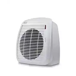 بخاری فن عمودی De'Longhi HVY1020 جوان، کم صدا و سبک، محافظ چکه، دسته، دستگاه ایمنی، نور، محافظ در برابر یخ زدگی، اندازه کوچک، 2000 وات، سفید