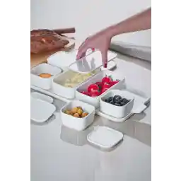 کاسه صبحانه 7 تکه سفید خالص ACAR با درب چینی