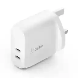 Belkin 40W USB Type C PD Wall Charger (Dual Usb-C Ports For 20W Per Port Fast Power Delivery Enabled Charging For iPhone 14, 13, 12, 12 Pro, 12 Pro Max, Mini, iPad Pro, Galaxy, And More)