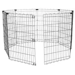 Amazon Basics Foldable Metal Pet Dog Exercise Fence Pen - 60 x 60 x 36 Inches, Black