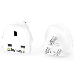LENCENT 2 Pack UK to India Plug Travel Adapter, United Kingdom to India Adaptor, Type G to Type D Adapter Plug Converter, 3-Pin Earthed Grounded