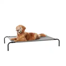 Amazon Basics Cooling Elevated Dog Bed with Metal Frame, Large, 130.3 x 80.01 x 19.5 centimeters, Grey