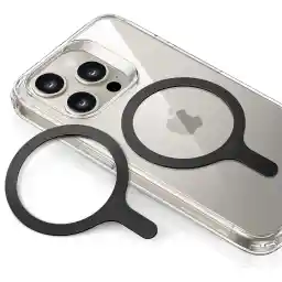 ESR Compatibel met MagSafe 360 ringen, 2 stuks universele metalen ringen, compatibel met iPhone 16/15/14/13/12/11/X-serie, Galaxy S23/S22/S21/S20/S10 serie/MagSafe accessoires, zwart