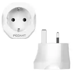 PEGANT EU to UK Plug Travel Adapter, European Schuko to 3-pin Power Outlet Converter, Accepts Germany Spain France Greece Poland Turkey and more