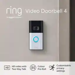 Ring Video Doorbell 4 by Amazon - HD video with two-way talk, color pre-roll video previews, battery powered | With 30-day free trial of Ring Protect Plan