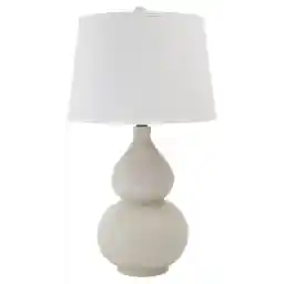 Signature Design by Ashley Saffi 31" Ceramic Table Lamp with Double Gourd Base, Cream