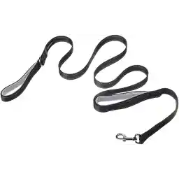 Amazon Basics Double Handle Padded Dog Leash, 6-Foot, Black