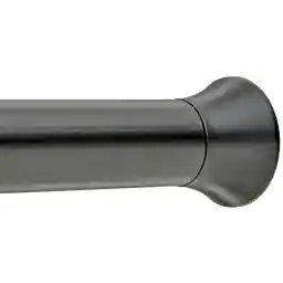 Amazon Basics Tension Curtain Rod, Adjustable 137.1 - 228.6 cm Width - Black, Classic Finial