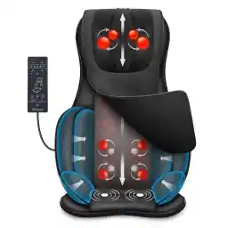 Snailax Shiatsu massagestoelkussen voor het hele lichaam, met warmte- en luchtcompressie, kneden, volledige rugmassagezetel, draagbare massagepad voor rug en nek, geschenken