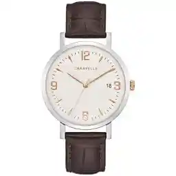 Bulova Caravelle Dress 3-Hand Date Quartz Mens' Watch, Stainless Steel