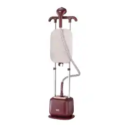 BLACK+DECKER Double Pole Garment Steamer, 2400W, 2L Tank, 10 Steam Settings, Horizontal & Vertical Ironing Board, 35g/min Steam Rate, Anti-Kink Tube, Auto Shut-Off, Dark Red - GSTD2450-B5