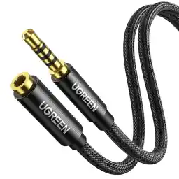 UGREEN 3.5mm Aux Extension Cable Male to Female Audio Cable Headphone Extension Stereo Cable 3.5mm jack Aux Extender Compatible For iPhone,iPad,Tablets,Laptop,Smartphone,Speaker,etc - Black