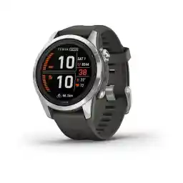 Garmin Fenix 7s Pro Solar 42mm, Smartwatch, Sporthorloge, 14 dagen Batterij, 40+ Sport-apps, Garmin Pay, Muziek, Ingebouwde zaklamp, Zilver