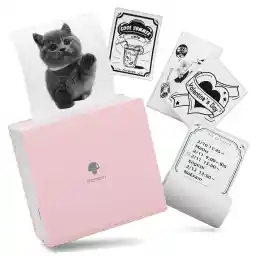 Portable Printer Phomemo M02 Mini Bluetooth Wireless Compatible with Android iOS for Instantly Print Fun, Retro-Style Photos, Mini Life Assistant