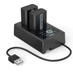 SMALLRIG Camera Batterijen (2 pcs) met Smart LCD-Scherm voor Sony NP-FW50, Vervangende Batterij met USB-C/USB-A voor Sony ZV-E10, A6500, A6400, A6300, A7R II, A7S II, A7S, A7R, A7, A7 II, NEX-3/5-3818