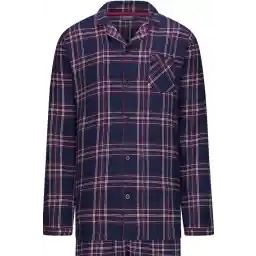 پاستونت مردانه - ست لباس خواب جیم - آبی چک شده - فلانل - نخی - سایز L