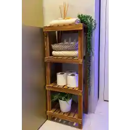 webotto 8 سازمان دهنده حمام چوبی جا حوله قفسه حمام آشپزخانه جامد Mob103102