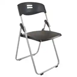 Mahmayi Kelvin S234 Folding Chair - Ergonomic & Comfortable Plastic Folding Chair - Seat and Back Made Of Polypropylene With Powder Coated Frame - (Black)