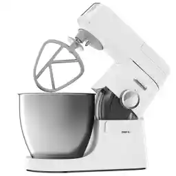 دستگاه خمیر کن وود Chef XL Planetaria KVL4100W 3 قلاب و همزن برای ورز دادن و هم زدن و هم زدن کاسه 6.7 لیتر قابل شستشو در ماشین ظرفشویی موتور 1200 وات سفید