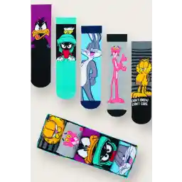 Belyy Socks Unısex Renkli 5 Li Çizgi Film Karakterli Çorap