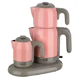 چای و قهوه ساز کرکماز مدل Electrical Semaver Mia کد 353 به همراه یک عدد اردورخوری ویترای haiaho طرح لاله