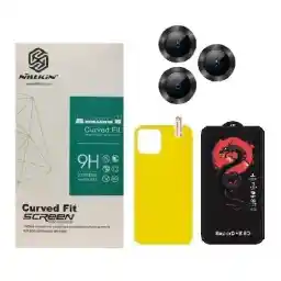 محافظ صفحه نمایش نیلکین مدل HORO مناسب برای گوشی موبایل اپل iPhone 12 Pro به همراه محافظ پشت گوشی و محافظ لنز دوربین